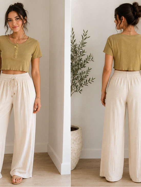 Mono B Tops - Mona B Mustard Ribbed Henley Crop Top- Size Medium - NWT